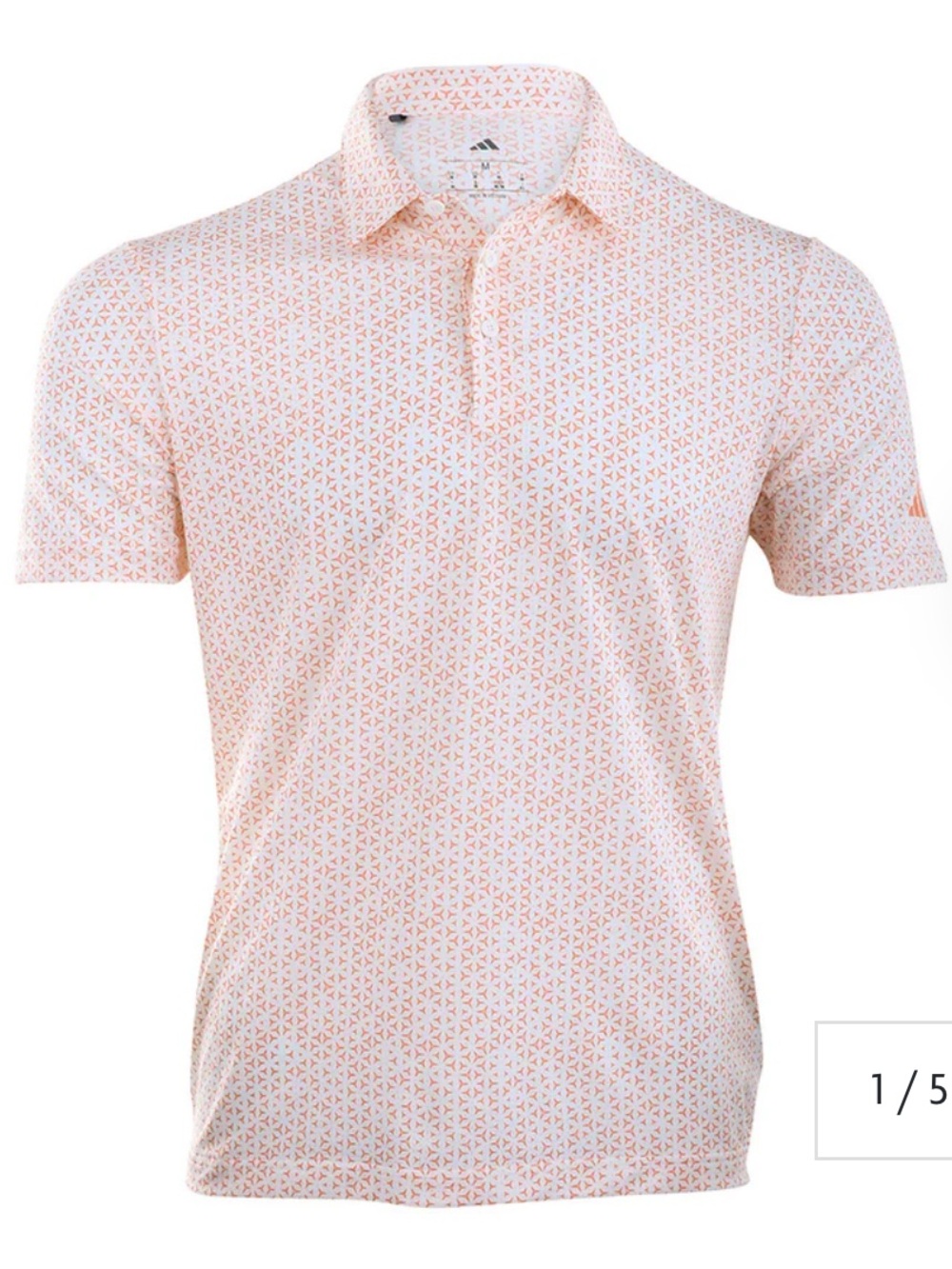 NWT adidas Men’s Ultimate365 Mesh Climacool Orange Golf Polo Shirt Tango Print